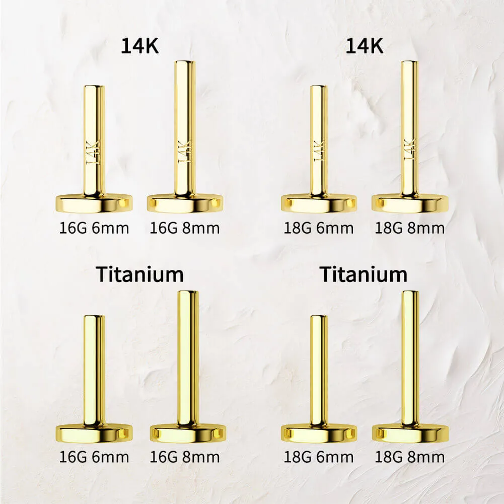 14K Solid Gold Triangle CZ Top Helix Earring Stud