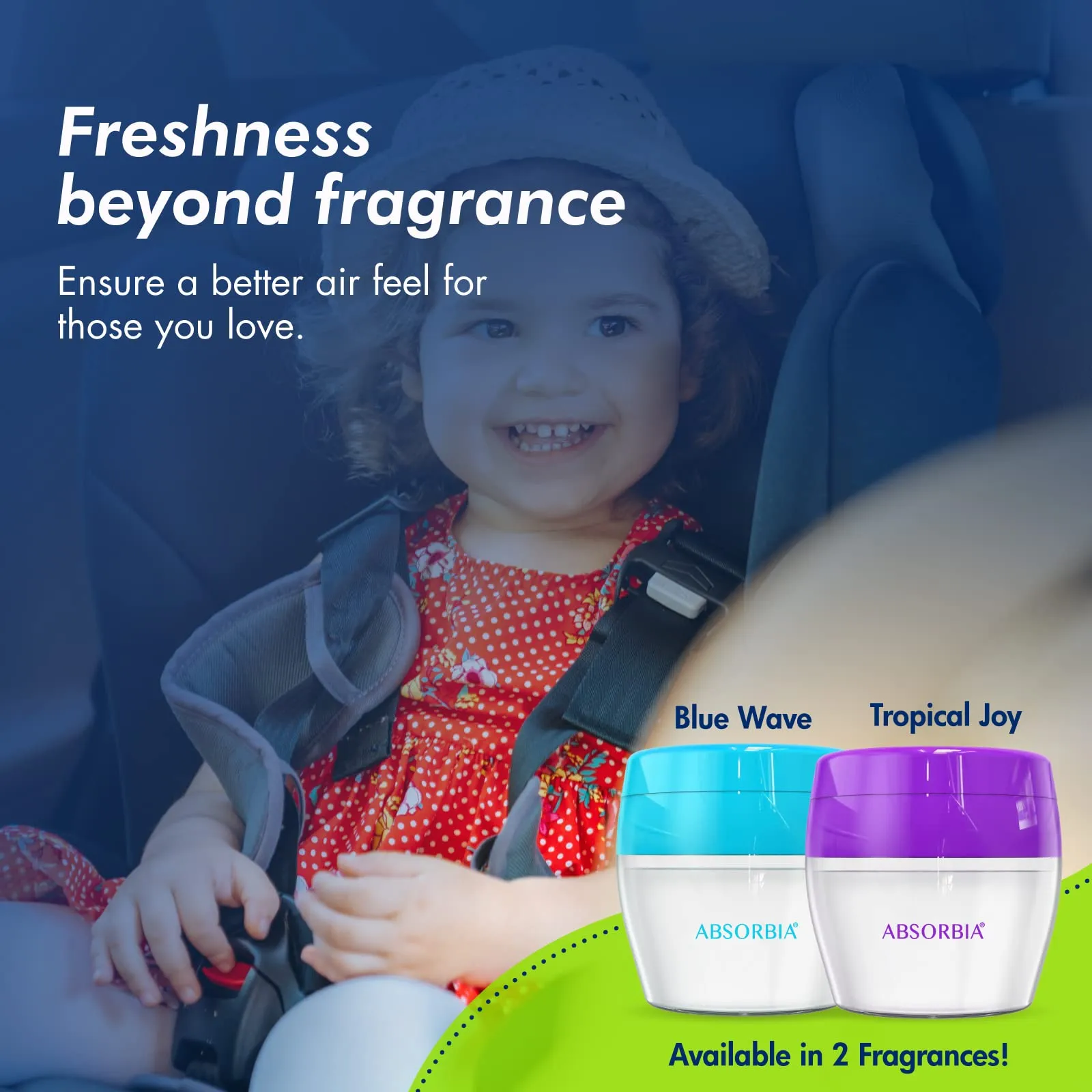 Absorbia Aviator Car Gel Air Freshener -Pack of 12(125g X 12) with fragrance of Blue Wave & Tropical Joy |with intensity regulator for stronger or lighter fragrance|Water based,low VOC and pDCB free…