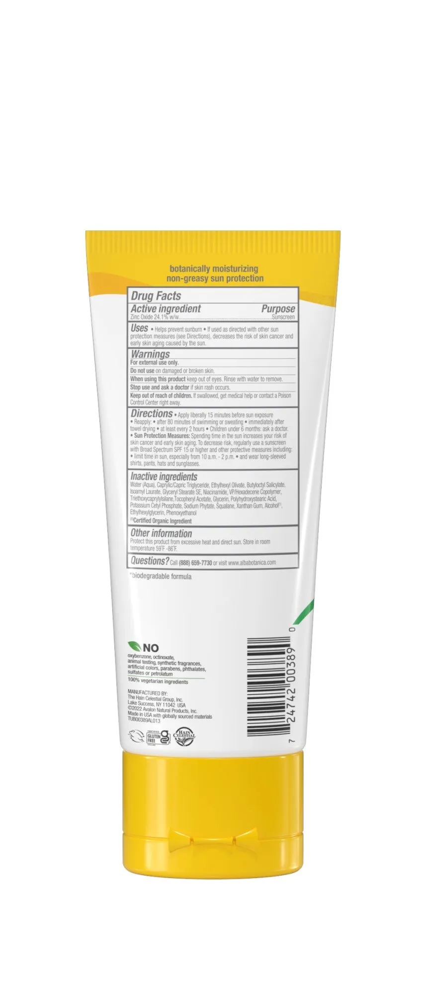 Alba Botanica Mineral Sunscreen Fragrance Free SPF30 4 oz Lotion