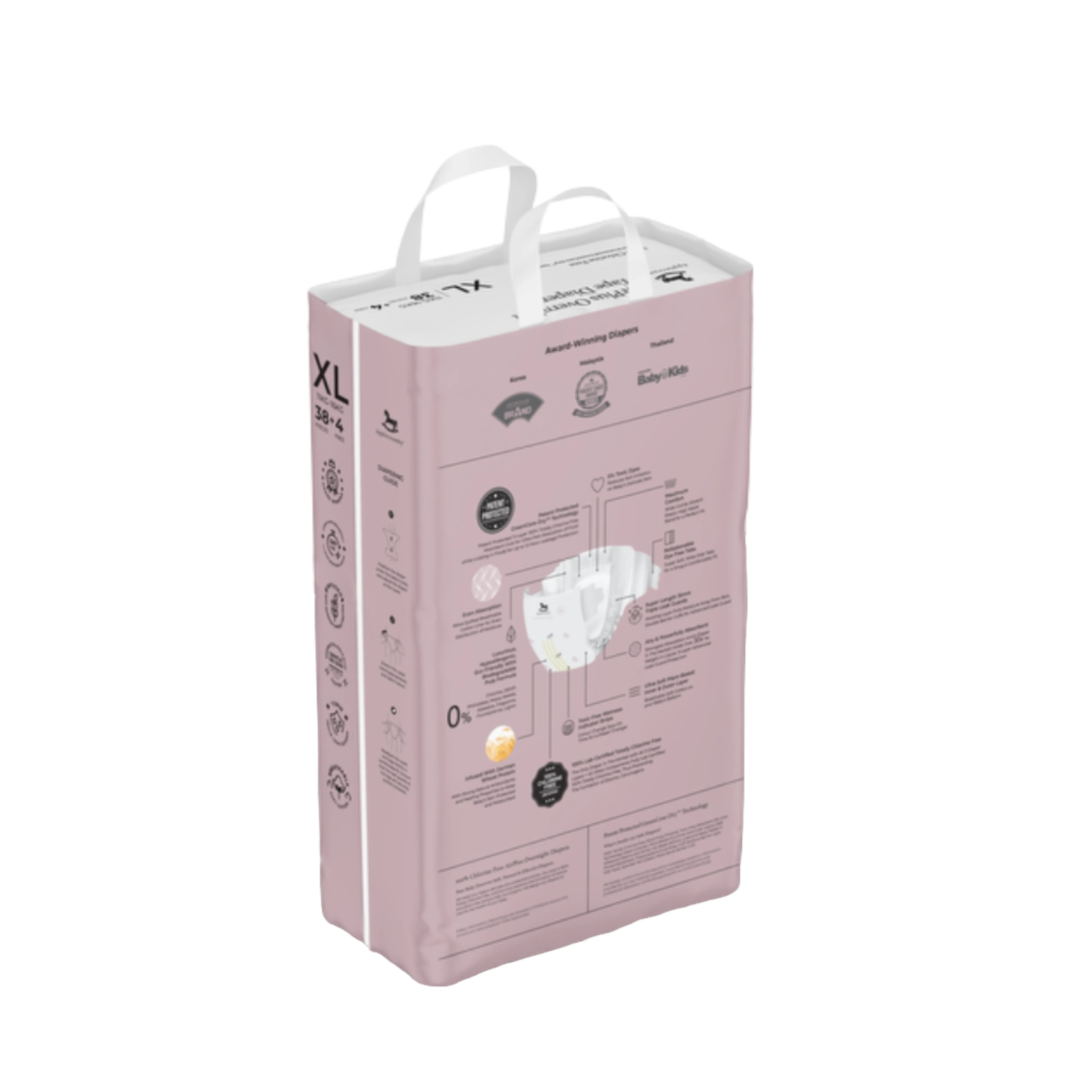Applecrumby Airplus Overnight Tape Diapers XL38 4 Mega