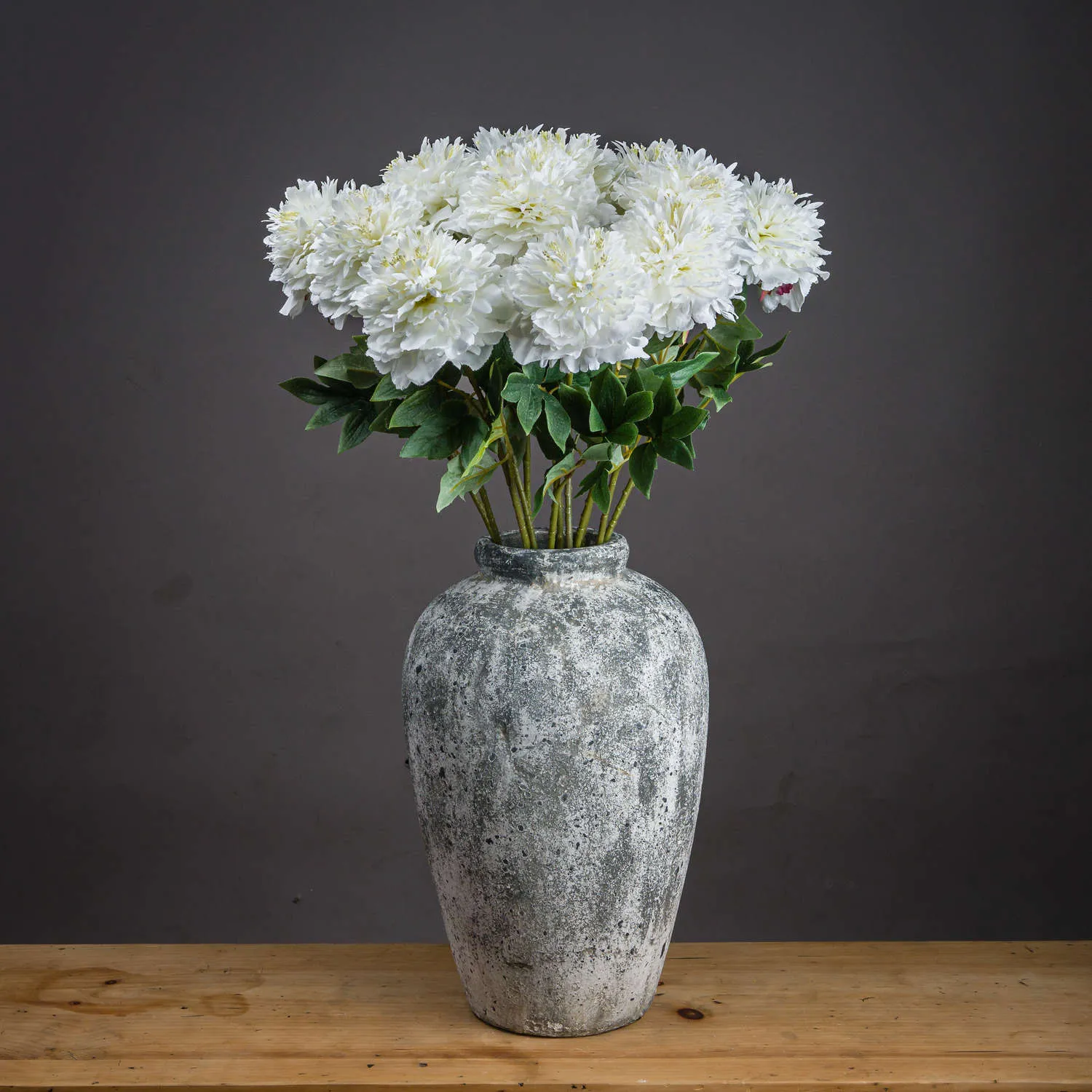 Faux White Peony Single Stem Flower