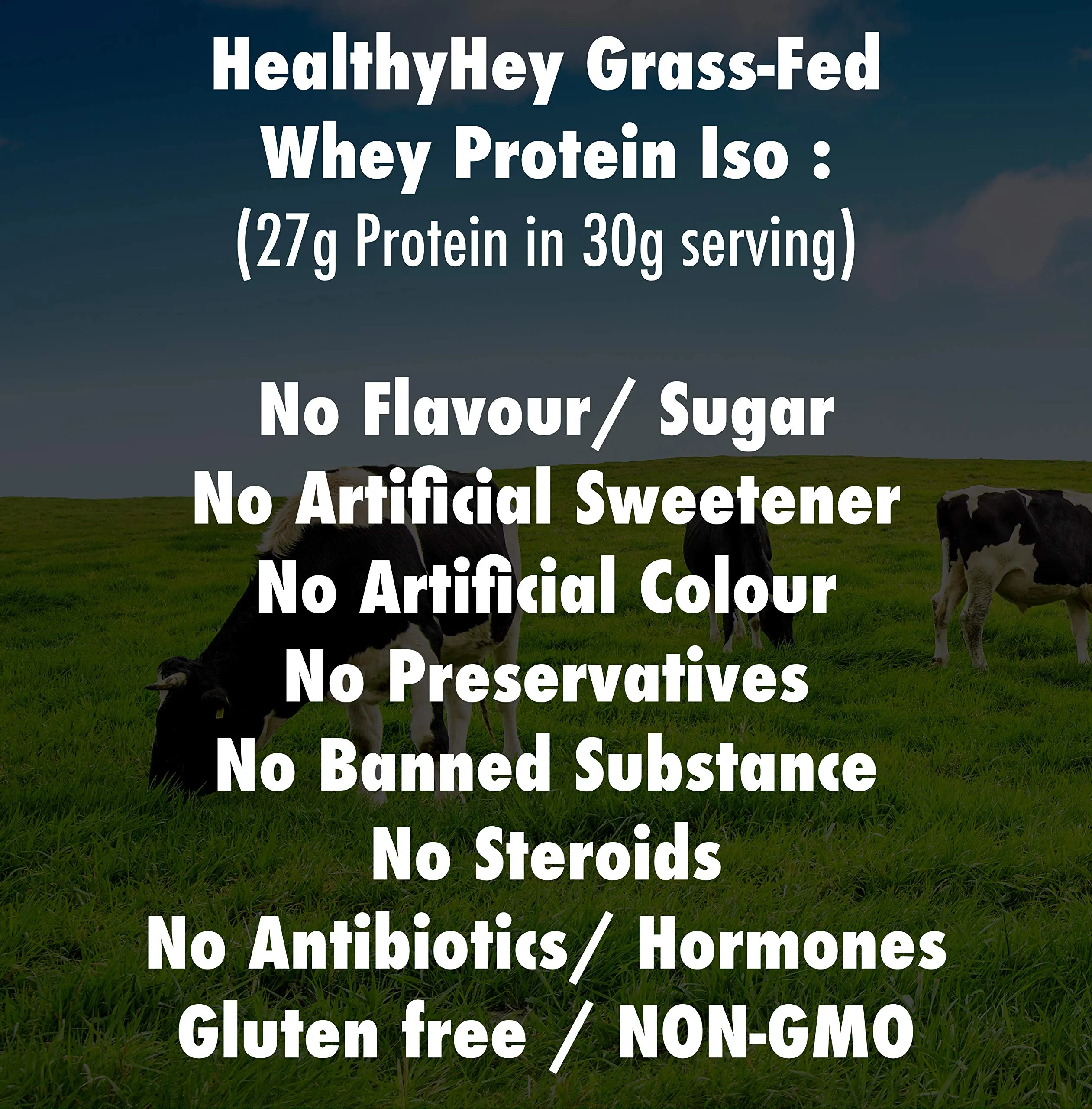 Healthyhey Nutrition Grass-Fed Whey Protein Isolate - 1kg (Unflavoured)