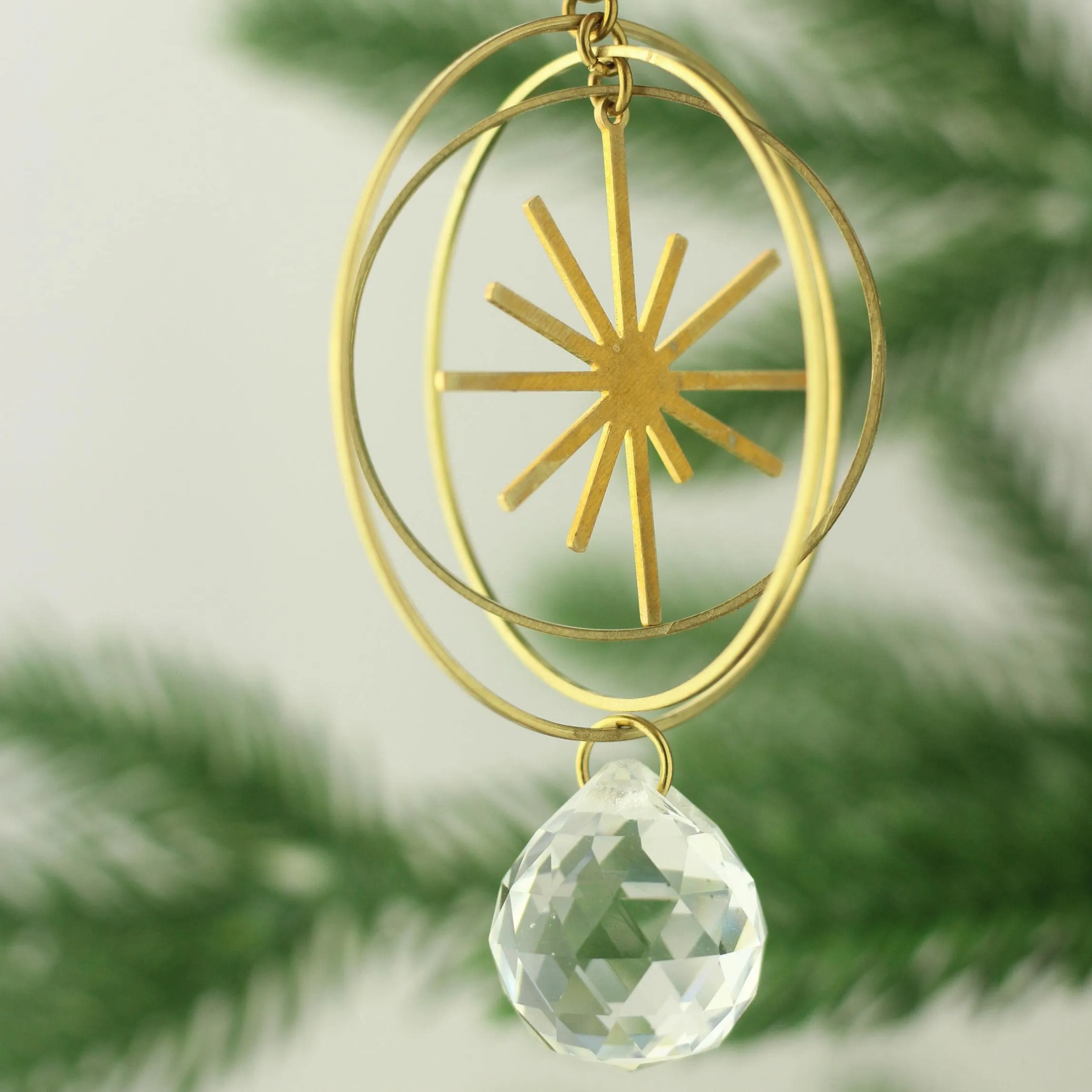 Minimalist Geometric Crystal Ornament