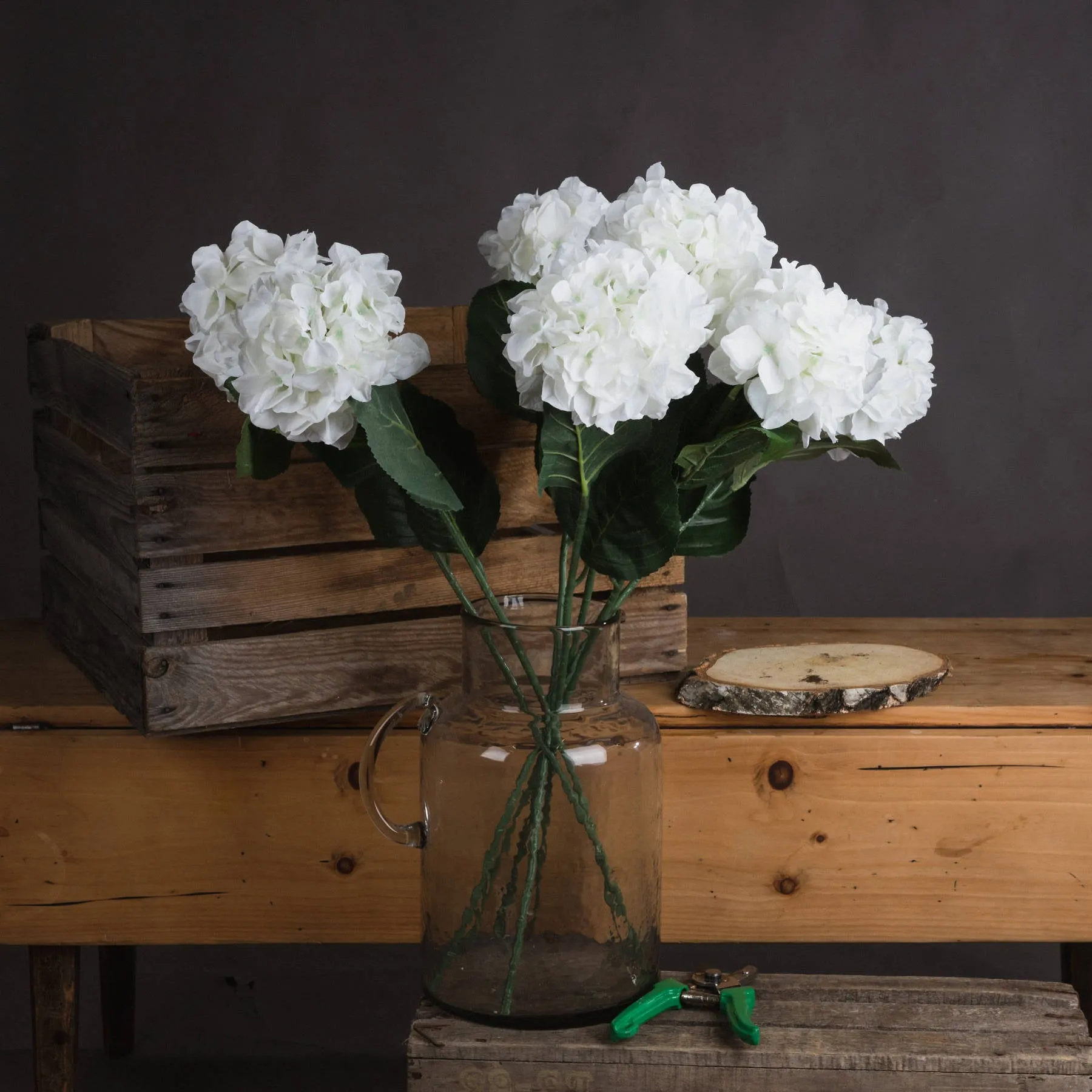 White Single Stem Small Head Hydrangea